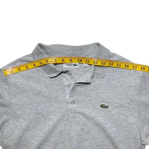 Lacoste Sport | Men | Heather Gray Short Sleeve Sport Polo Shirt | Size L - Picture 5 of 10